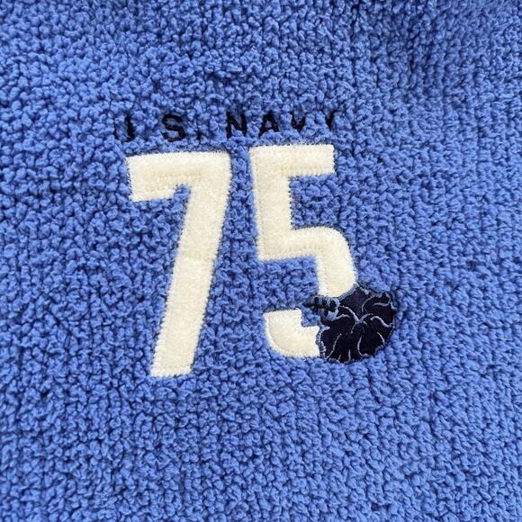 Oarsman 913 Hoodie Sweater Men Large US Navy 75 Blue Thick Knit Comfy Unisex Vtg - Picture 7 of 11